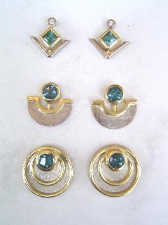 Tourmaline earrings , 18 ct gold